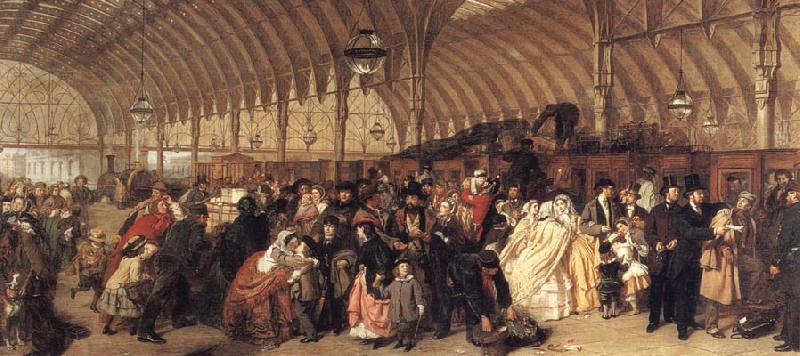 William Powell  Frith The Railway Station oil painting picture